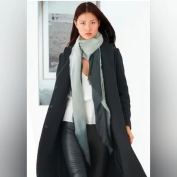 Carly Cushnie Grey Horizon Ombre Print Scarf - Curateur Box of Style - NEW - Picture 2 of 2